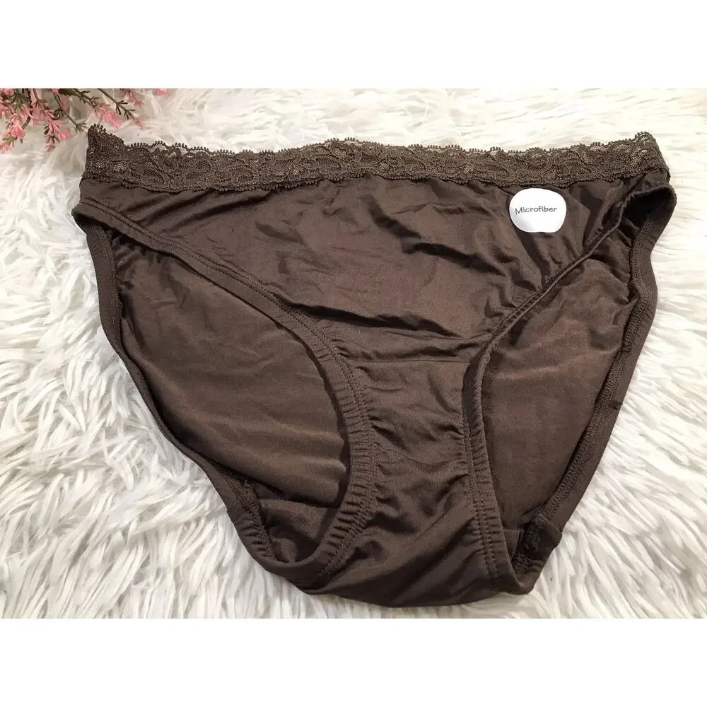 Plus Sz 14/16 Lane Bryant Cacique Cheeky Brief Panty Pink Mocha Brown Microfiber